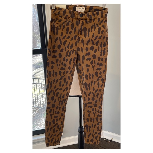 NWT L'Agence Margot Spot High-Rise Ankle Skinny Animal Print Jeans - Picture 3 of 5